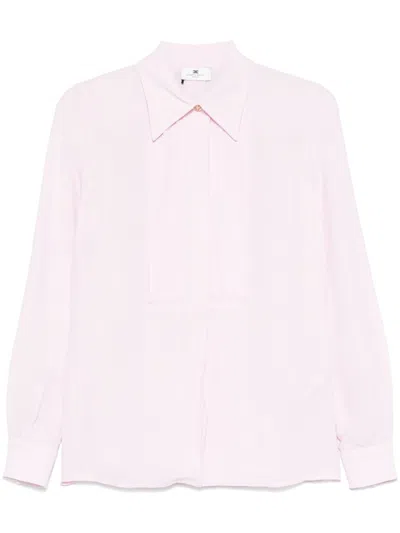 Elisabetta Franchi Georgette Jewelled-button Shirt In 粉色