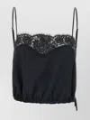 Elisabetta Franchi Georgette Lace Trim Top