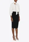 Elisabetta Franchi Viscose Blend Midi Dress With Detachable Skirt In Black