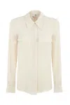 Elisabetta Franchi Georgette Shirt With Embroidered Flaps