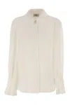 Elisabetta Franchi Georgette Shirt With Floral Embroidery