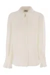 Elisabetta Franchi Georgette Shirt With Floral Embroidery