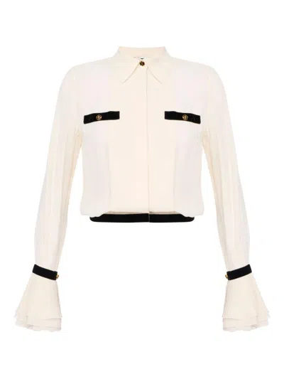 ELISABETTA FRANCHI GEORGETTE SHIRT WITH JEWEL BUTTONS ELISABETTA FRANCHI