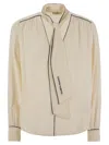 Elisabetta Franchi Georgette Shirt With Scarf And Piping
