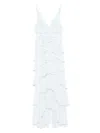 Elisabetta Franchi Georgette Tiered Gown In Blue