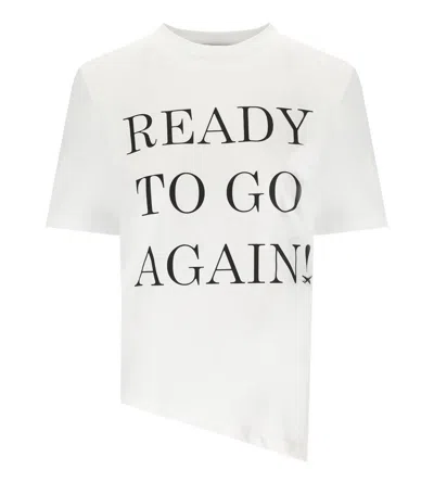 Elisabetta Franchi Gesso Asymmetric T-shirt In White