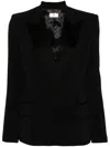 Elisabetta Franchi Single-breasted Virgin Wool Blazer In Black  