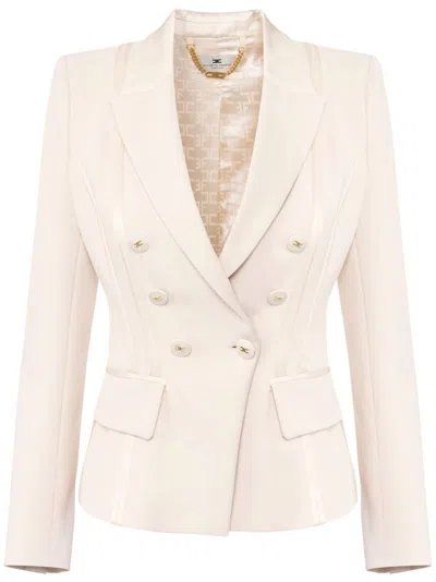 ELISABETTA FRANCHI DOUBLEBREAST CLASSIC JACKET,GI14251E2 193 BUTTER