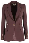 Elisabetta Franchi Padded-shoulders Blazer In Burgundy