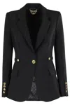 Elisabetta Franchi Single-breasted Tailored Blazer With Gold-tone Accents