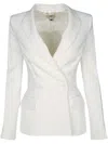 Elisabetta Franchi Tailored Jacket With Notched Lapels And Button Detailing In Beige