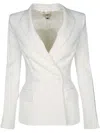 Elisabetta Franchi Tailored Jacket With Notched Lapels And Button Detailing In Beige