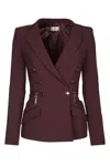 Elisabetta Franchi Jackets And Vests In Burgundy