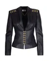 Elisabetta Franchi Giacca Con Ganci Gioiello Nero In Black