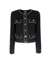 Elisabetta Franchi Black Cropped Chain Profile Cardigan