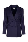 Elisabetta Franchi Navy Peak-lapels Double-breasted Blazer In Navy