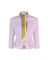 Elisabetta Franchi Cropped Tailored Jacket With High Neckline In Dk3