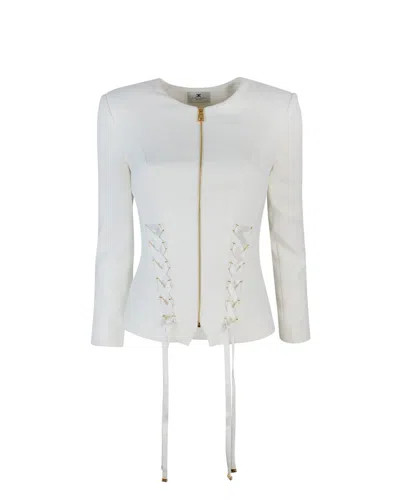 Elisabetta Franchi Giacca In Crêpe Con Lacci Criss Cross