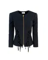 Elisabetta Franchi Diagonal Lace Jacket In 110