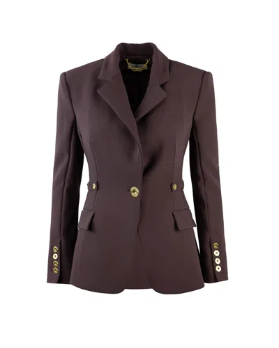 Elisabetta Franchi Giacca In Crêpe Leggero Bordeaux In Red