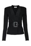 Elisabetta Franchi Giacca In Maglia Con Cintura In Black