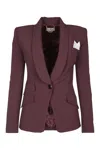 Elisabetta Franchi Tailored Jacket And Trouser Set In Burgundy