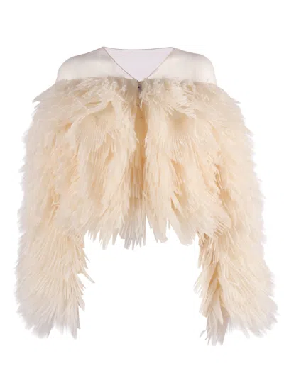 Elisabetta Franchi Giacca Ricamata In Neutral
