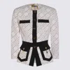 Elisabetta Franchi Chain Trim Blazer Geometric Pattern In Neutral