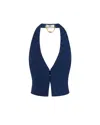 Elisabetta Franchi Gilet In Satin Con Losanga Jacquard In Dc8