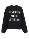 Elisabetta Franchi Sweatshirt With Lettering Print In Black