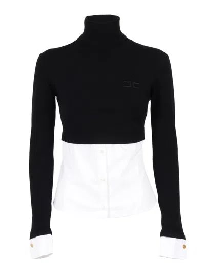 Elisabetta Franchi Womens Knitted Sweater With Belt In Black