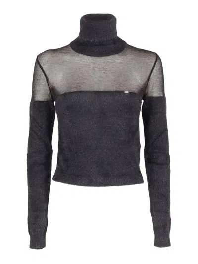 Elisabetta Franchi Roll-neck Knitted Top In Black