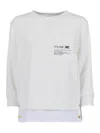 Elisabetta Franchi Fleece Top With Details In Poplin Fabric Clothing In Gray