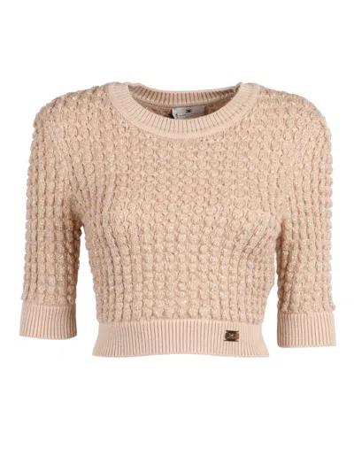 Elisabetta Franchi Maglia Tricot In Neutral
