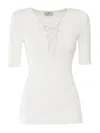 Elisabetta Franchi Tricot Sweater In White