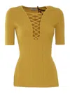 Elisabetta Franchi Tricot Sweater In Yellow