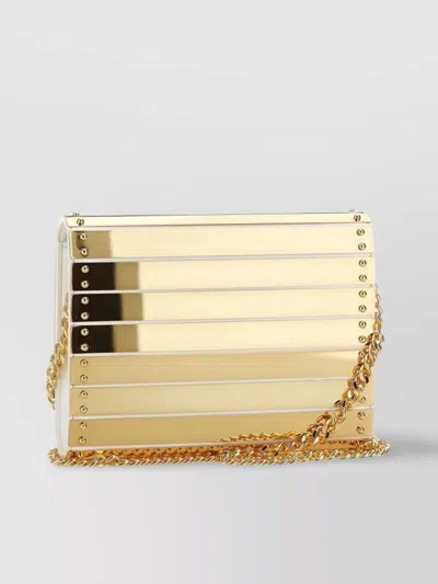Elisabetta Franchi Glamour Chain Shoulder Bag In Gold