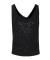 Elisabetta Franchi Glitter Geometric Knit Scoop Ribbed Top In Black