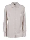 Elisabetta Franchi Glossy Crocodile-embossed Button-down Shirt In White