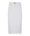 Elisabetta Franchi Gold-buckle Pencil Skirt In Blue