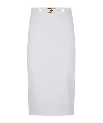 ELISABETTA FRANCHI GOLD-BUCKLE PENCIL SKIRT