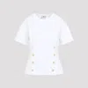 Elisabetta Franchi Crewneck T-shirt With Decorative-buttons In White