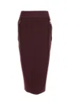 Elisabetta Franchi Skirt In Bi-elastic Fabric With Jewel Logo In Burgundy
