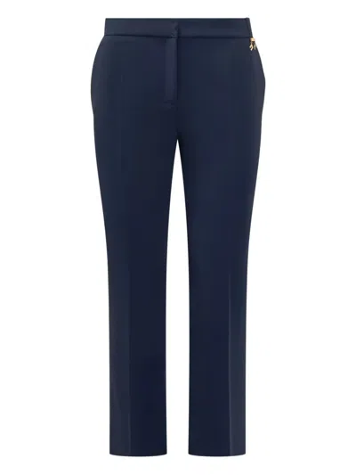 Elisabetta Franchi Gold-embellished Pocket Trousers In Blue