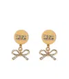 Elisabetta Franchi Gold Pendant Earrings With Bows In Gold