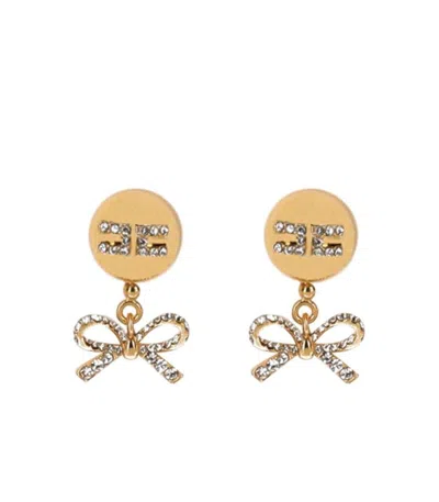 ELISABETTA FRANCHI ELISABETTA FRANCHI GOLD PENDANT EARRINGS WITH BOWS