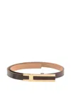 Elisabetta Franchi Gold-plaque Leather Belt In Brown