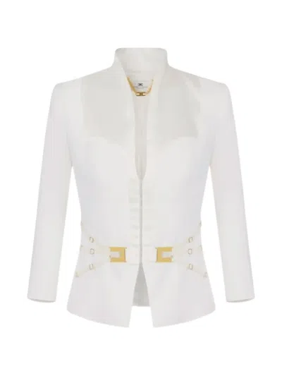 Elisabetta Franchi Gold-tone Hardware Blazer In Multi