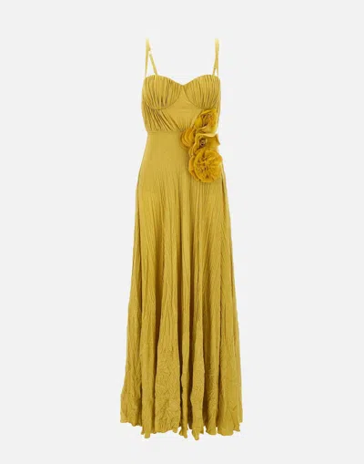 ELISABETTA FRANCHI ELISABETTA FRANCHI GOLDEN LUREX STRETCH EVENING DRESS