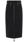 Elisabetta Franchi Lightweight Crepe Skirt With Black Zip In Black